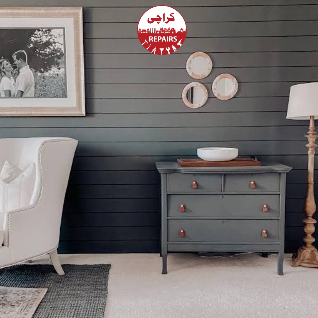 Various types of wooden furniture including beds and dining tables being polished beautifully in Karachi