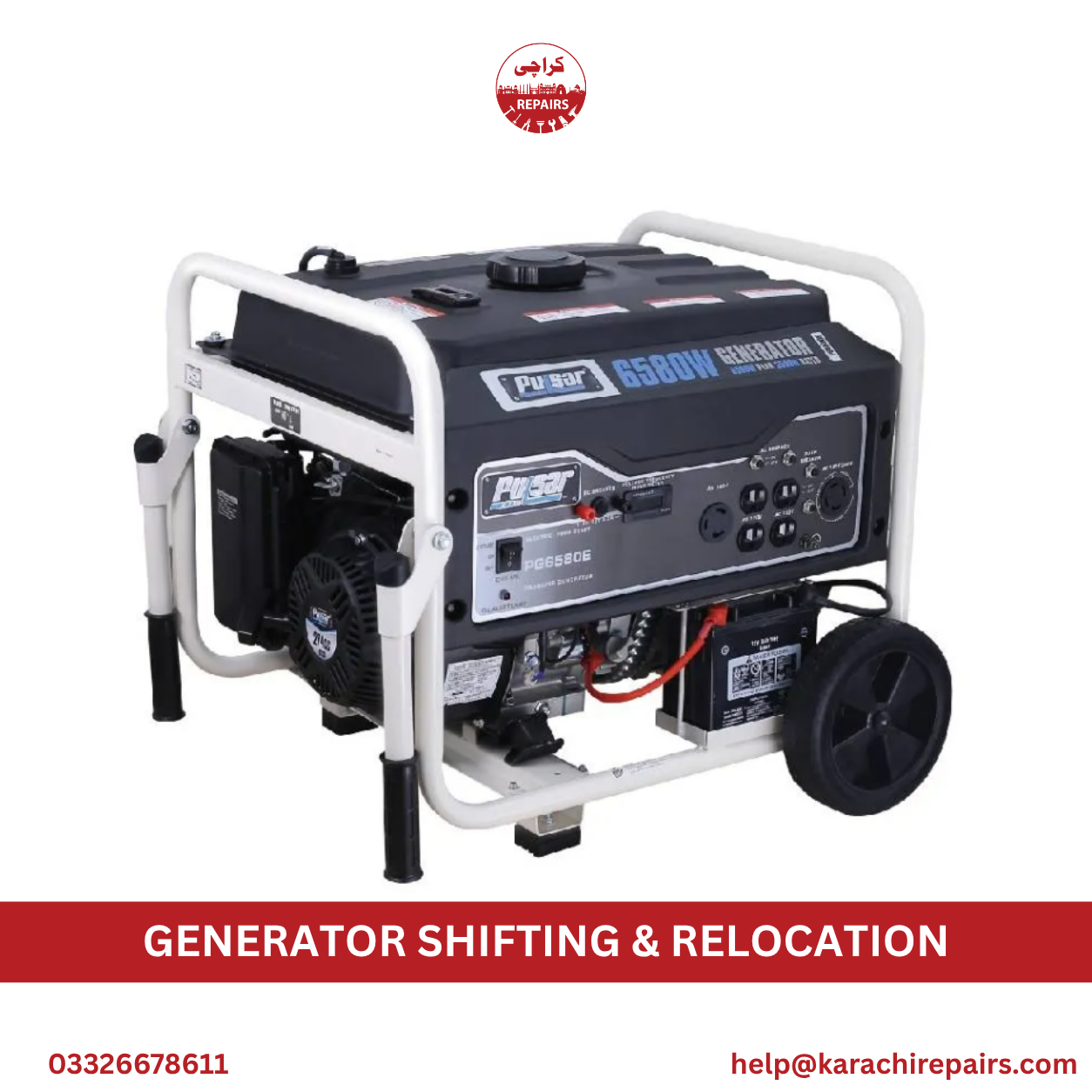 Technician testing relocated generator under load after reconnection