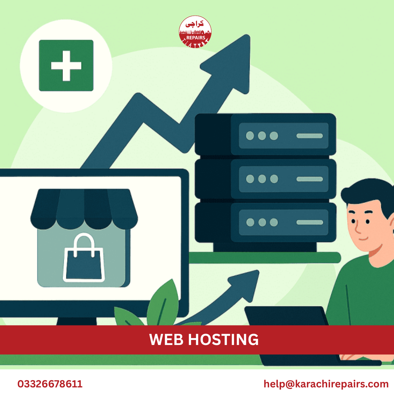 Karachi Repairs web hosting support teams across Karachi