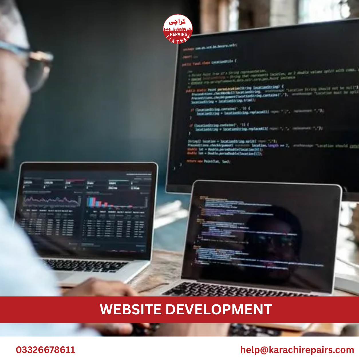 Web development team at work